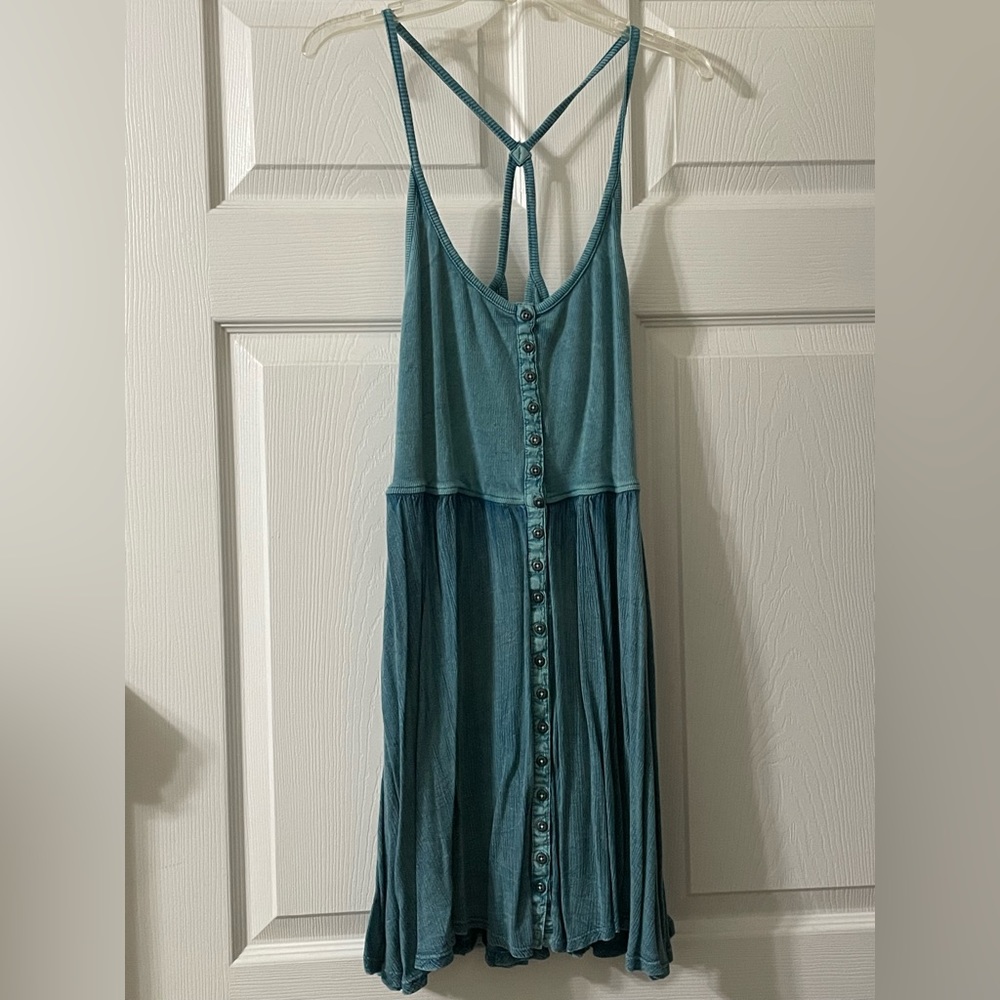 Blue Ecote halter dress from Urban Outfitters
